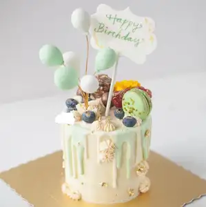 6 Gemengde Kleur Ijzerdraad Ballon Alleen Cake Decoratie Cake Topper