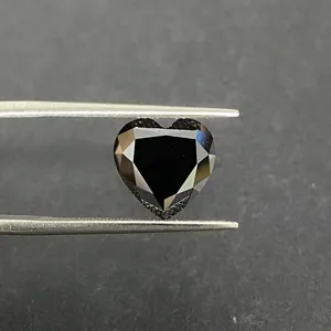 4 מ "מ-10 מ" מ לב חתוך מואסניט שחור 0.5ct 1ct 2ct 3ct לב moissanite יהלום