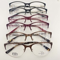 Montures de lunettes œil-de-chat tendance à demi-cerclées en métal avec verres PC, à prix abordable, pour protection oculaire unisexe