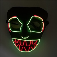 Masque intégral lumineux en PVC à LED, motif dents de scie, pour costumes de carnaval et ambiance scénique - Fournisseur d'usine