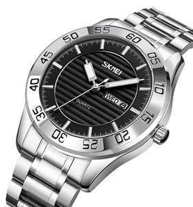 Skmei – montre-bracelet à Quartz analogique pour hommes, fournisseur de montres élégantes en acier inoxydable, Relojes Hombre, boîtier en chine, OEM, 9293 - Product Image 3