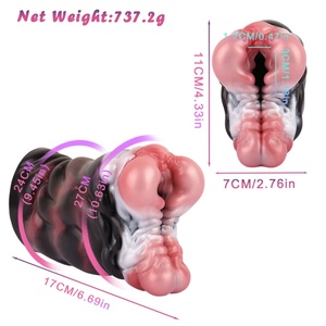 Masturbador Masculino de Doble Canal con Copa de Silicona para Autoestimulación - Product Image 3