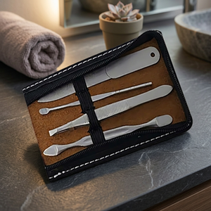 ASAP Custom-Made 5 1 Stainless Steel Nail <b>File</b> Cuticle Pusher Nail Cleaner Clipper Nipper Eyebrow Tweezers Nail Art Ziplock Bag - Product Image 2