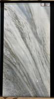 Carrelage en porcelaine antidérapant effet marbre blanc et noir avec lignes dorées, aspect pierre de luxe, 600x1200mm, pour sol et mur