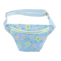 STONEY CLOVER Sac banane unisexe imperméable en néoprène, forme carrée, avec fermeture éclair, motif lettres et fleurs bleues, pour l'extérieur