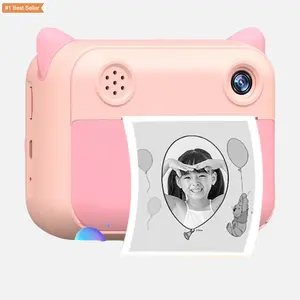 Jumon Digital Mini Juguete Niños Cámaras 2,4 "IPS HD Portátil Rápida Impresión Instantánea Camara Impresora Infantil Foto Cámara para Niños