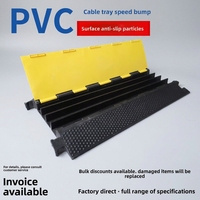 Ralentisseur de vitesse portable pour caniveaux de câbles, structure en forme de bosse à nervures renforcées, résistance élevée aux chocs, en caoutchouc et plastique, pour voies de circulation