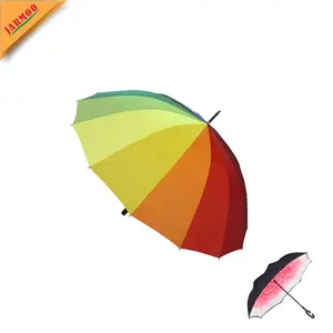 Wholesale 2-Fold Straight Golf Umbrella with Plastic Frame Lightweight with 8k Ribs Manual Opening for Adults Pongee Fabric