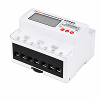 Compteur d'énergie triphasé bidirectionnel sur rail DIN, écran LCD, compteur de puissance kWh, 3x220/380V, actif et réactif, RS485 Modbus, classe 1.0, 100A