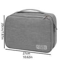 Sac de rangement pour câbles de données et écouteurs de voyage en tissu Oxford personnalisable avec compartiments multifonctionnels, sac numérique