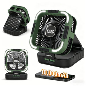 Ventilador Solar Portátil con Estructura de Oscilación Automática, Batería de Larga Duración de 10000 mAh para Exteriores - Product Image 1