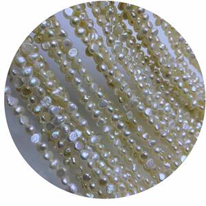 Perle d'eau douce naturelle blanche mini-perle presque ronde de 40 cm2-2,5 mm, perle semi-finie en vrac pour collier - Product Image 5
