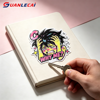 Autocollants en vinyle découpés sur mesure, motif visage abstrait étonné (meme), imperméables et auto-adhésifs pour ordinateur portable, bouteille d'eau, carnet