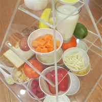 4 Ebenen Clear Acryl pyramiden förmige Box für frische Lebensmittel