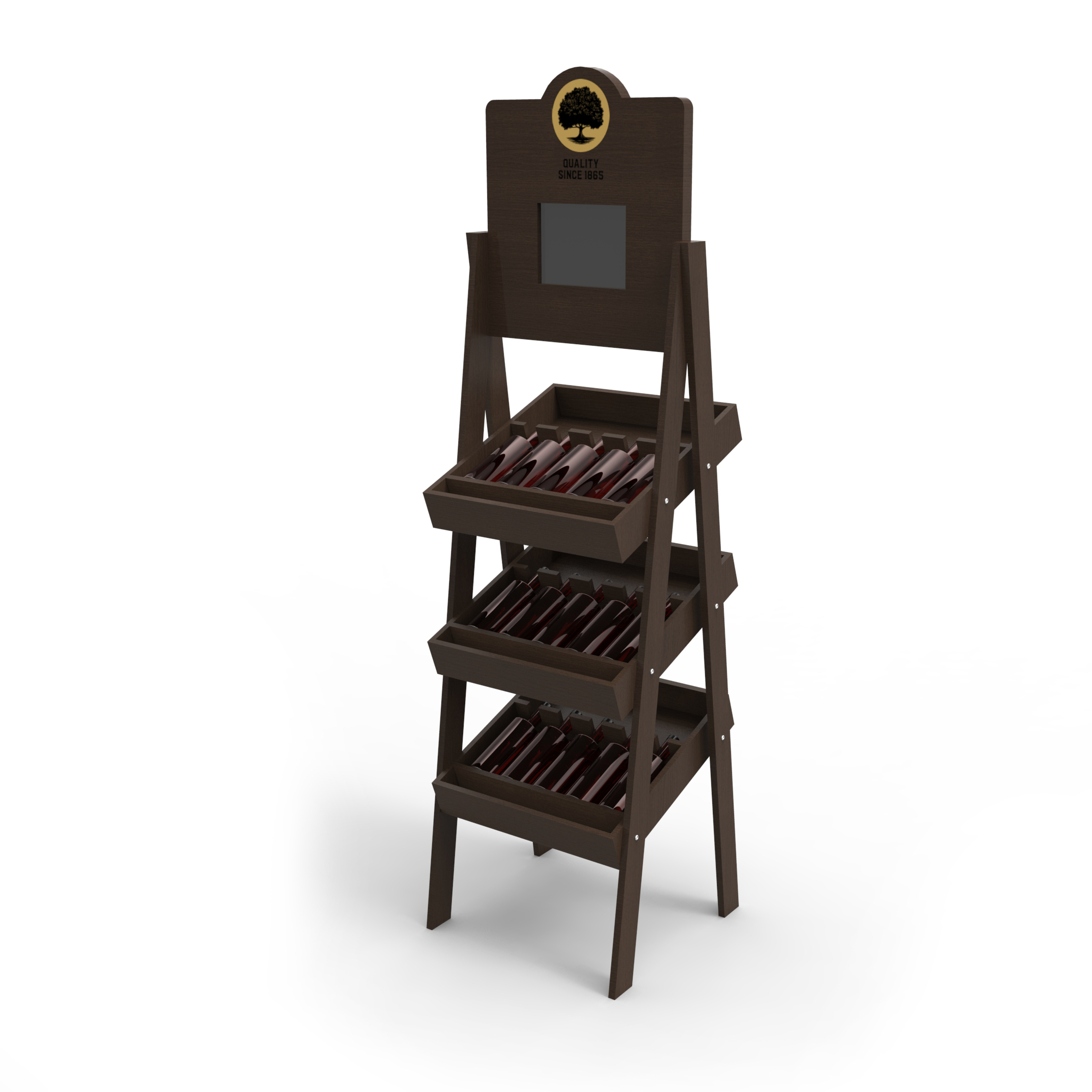 Newly Arrived Modern for Wooden Beverage Display Rack Red Wine Floor Stand for Shops — view 6