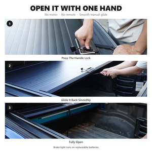 ฝาปิดกระบะท้ายแบบม้วนเก็บได้ Zolionwil Hard Roller Shutter พร้อมไฟเบรก LED สำหรับรถมิตซูบิชิ L200 Mr <span class=keywords><strong>Triton</strong></span> - Product Image 4