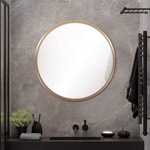 Modern Large <b>Round</b> Gold Black Metal Frame Hanging <b>Bathroom</b> <b>Mirror</b> Factory Wholesale Glass Material for Wall Usage - Product Image 3