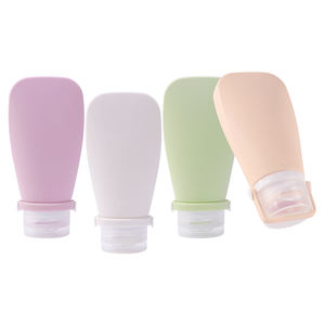 ชุดขวดซิลิโคนแบบพกพาขนาด 2/3 ออนซ์ สำหรับใส่ของใช้ในห้องน้ำ ป้องกันการรั่วซึม เติมได้ บีบได้ เหมาะสำหรับการเดินทาง - Product Image 1