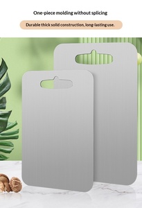 Pure <strong>Titanium</strong> Rectangle <strong>Cutting</strong> <strong>Board</strong> Outdoor Travel Antibacterial Antifungal Non-Slip Double-Sided 1.0mm Thick Dishwasher Safe - Product Image 5