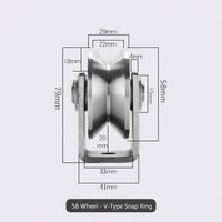 Poulie de rail en acier inoxydable 201, profil en U, pour suspension, avec gorge en V, H, U, pour câble de levage fixe, chariot de guidage sur rail