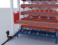 Système de stockage automatisé à portique pour profilés et tuyaux en acier en entrepôt