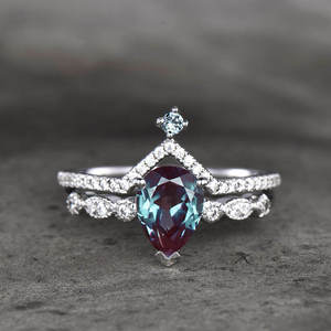Nhẫn Xếp Hình Alexander Đá Quý Màu Xanh <span class=keywords><strong>CZ</strong></span> 925 Bán Chạy Nhẫn Bạc Sterling - Product Image 1