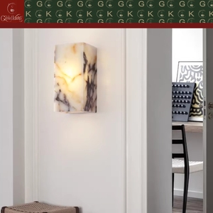 Lámpara de Pared Vertical de Mármol Natural Calacatta <span class=keywords><strong>Viola</strong></span>, Iluminación Interior Moderna de Lujo GOLDKING, OEM ODM - Product Image 5