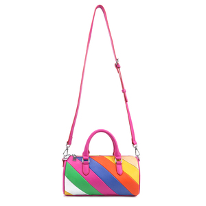 Sac fourre-tout arc-en-ciel en cuir souple PU pour femme, sac bandoulière de luxe à longue sangle coloré - Product Image 2