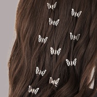 Pinces à cheveux dorées style Europe et Amérique, accessoires DIY pour perruques et dreadlocks, boucles creuses en forme de papillon pour tresses, pour femmes