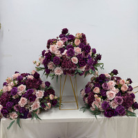 NIKA Desain Baru Bunga Plum Pink Debu Fuchsia Buket Bunga Pernikahan Hiasan Tengah Meja