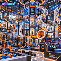 Aire de jeux commerciale souple Cyber Ninja Neon pour centres pour enfants, service après-vente, jeux interactifs, toboggan tunnel, labyrinthe