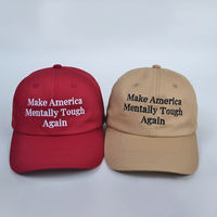 Casquette de sport personnalisée avec logo brodé, 6 panneaux, style baseball américain, rouge, bon marché, pour publicité et élection