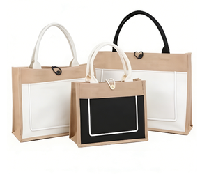 Bolsa de Yute Impermeable de Gran Capacidad para Viaje, con Asas de Algodón y Diseño de Letras, Venta al Por Mayor - Product Image 1