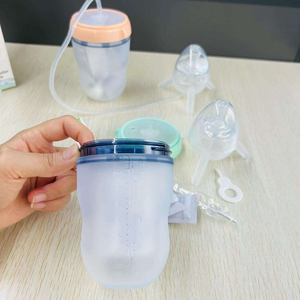 Lot de biberons en silicone et PP sans BPA <span class=keywords><strong>pour</strong></span> bébés de 0 à 12 mois, sûrs, anti-coliques, à large ouverture, débit variable, imprimé mignon - Product Image 3
