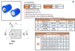 Perni a Sfera in Plastica ZNPS a Pressione Corta, Alloggiamento <span class=keywords><strong>per</strong></span> Perni a Sfera con Molla, Altri Elementi di Fissaggio in Plastica - Product Image 2