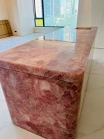 Marbre onyx rose translucide à bon prix pour comptoirs, panneaux muraux en marbre onyx rose cristallin