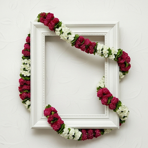Artificial Flower Garland Red <b>White</b> Floral <b>Hanging</b> Decoration Wedding Mandap Temple Pooja Festival Home Entrance Decor - Product Image 3