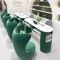 Ensemble table et chaise de manucure avec plateau en marbre, station de salon de manucure de luxe, OEM ODM, service de correspondance complet