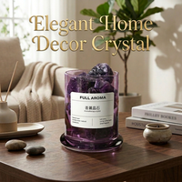 Ensemble d'aromathérapie en cristal parfumé personnalisé, diffuseur en améthyste de qualité supérieure, récipient en verre violet pour cadeau de mariage ou de fête