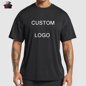 High Quality Drop shoulder Crewneck T shirt Customizable 100% Cotton Heavyweight Oversized T-shirt Custom Graphic Logo Tshirt - Product Image 1
