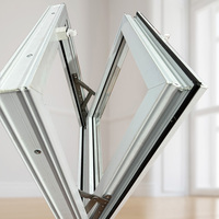 Fenêtre en verre avec auvent en aluminium sur mesure, fenêtre à battant supérieur sécurisée pour chambre, salle de bain et immeuble de grande hauteur