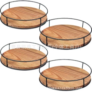 Cross-border wrought iron storage tray, kitchen soy <b>sauce</b> and condiment tray, wooden multi-purpose bathroom toiletries storage - Product Image 5