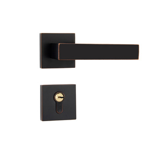 Di nuovo Modo di Porta Esterna Set di Blocco Maniglia di Tiro Semplice quadrato porta interna in alluminio maniglia a leva - Product Image 2
