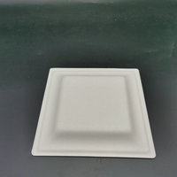 Assiettes en canne à sucre Green Mark, assiettes carrées en bagasse de canne à sucre, plateaux de 8/10 pouces