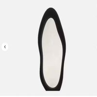 Miroir mural pleine longueur design contemporain tendance, cadre en bois, verre, velours beige, violet, vert