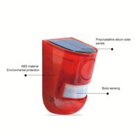 Luz de alarma LED Solar de fábrica china, sensor de cuerpo humano, alarma de luz y sonido infrarrojo, unidad antirrobo, Unidad de animales de jabalí salvaje