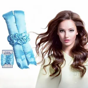 High Quality Silk Cotton Soft Silk Rotating Curling Iron Heatless Curls Headband Big Wave Overnight Creates Curly Hair Tools