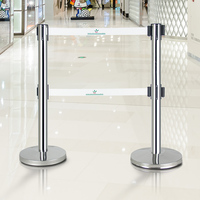 Barrière de gestionnaire temporaire de corde de file d'attente de ceinture rétractable d'acier inoxydable pour le support de barrières de trafic de contrôle de foule
