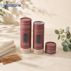 Custom Design Paper Tube for Hair Care Treatment Cylinder Packaging Matte Lamination Hair Mask Cardboard Tube Packaging <b>Box</b> - Product Image 3