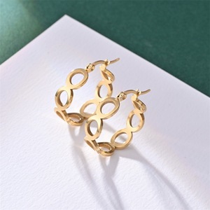 Aros de Acero Inoxidable con Baño de Oro de 18k, Joyería de Moda para Mujer, Uso Diario Informal - Product Image 3